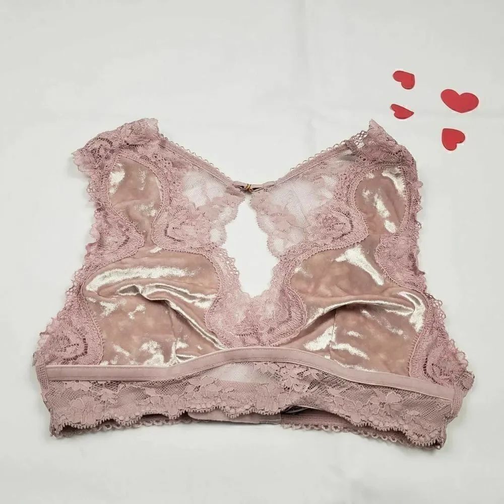 Victoria's Secret Sexy Pale Pink Velvet Racerback Bralette Bra XS NWT